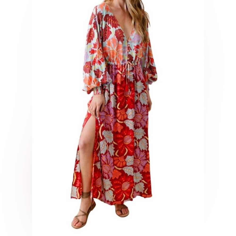 OMIKA Marbella tropical print maxi dress